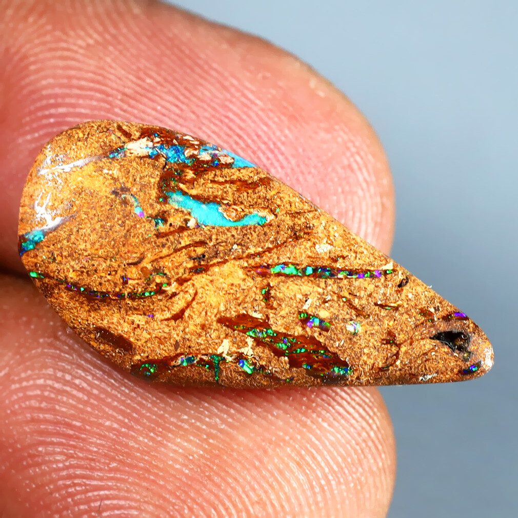 5.68 ct Fancy Cabochon (24 x 12 mm) Multi Color Australian Koroit Boulder Opal