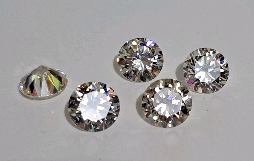 Lot of 5 Round CZ Stones 8.75mm Gemstones