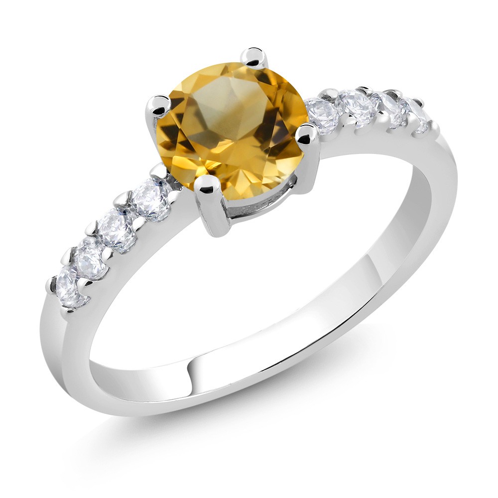 Citrine Engagement Anniversary Promise Ring For Women (1.04 Cttw, Gemstone