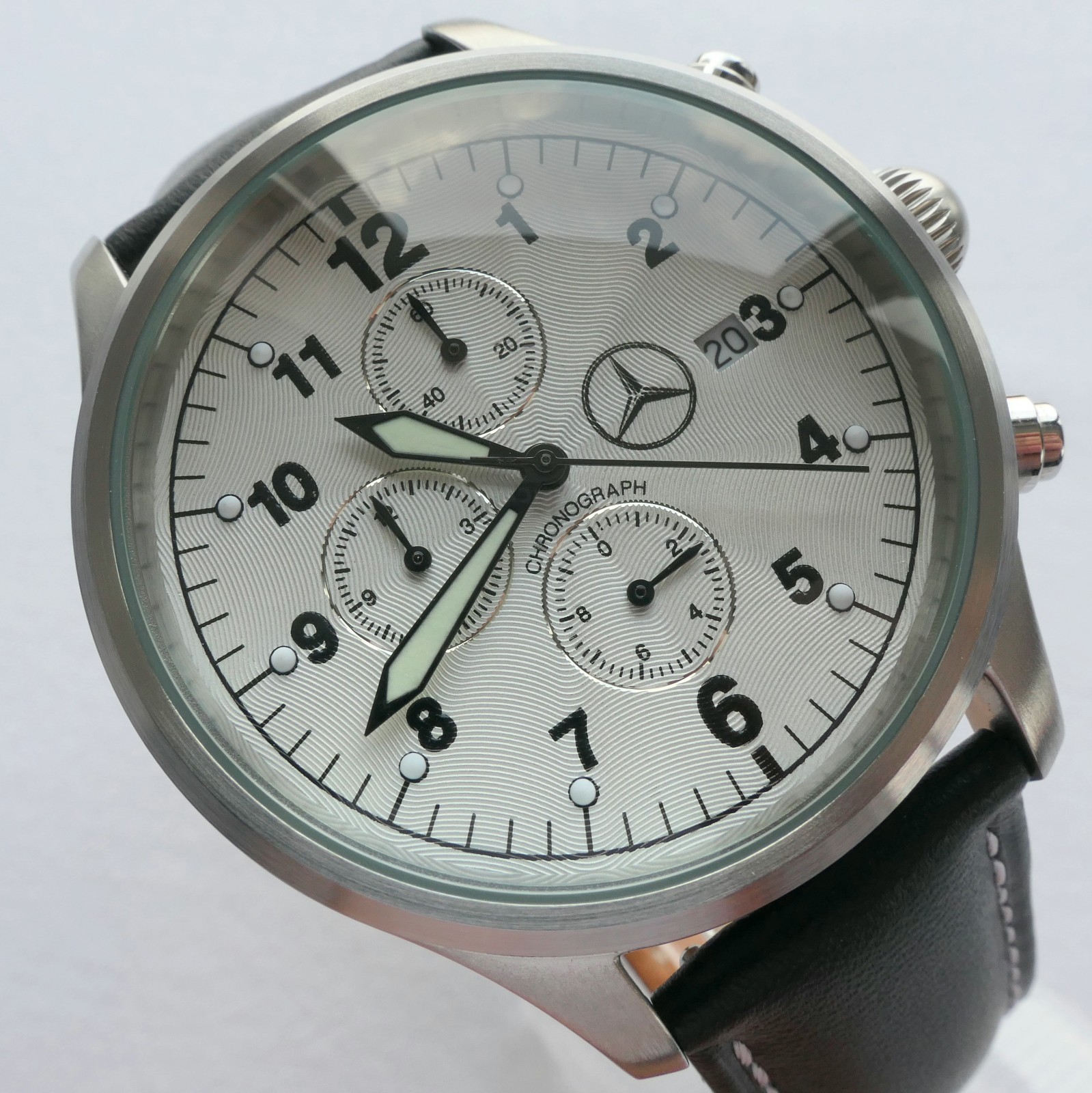 Mercedes Benz Classic Racing Driver Pilot Car Accessory Sport Watch Chronograph