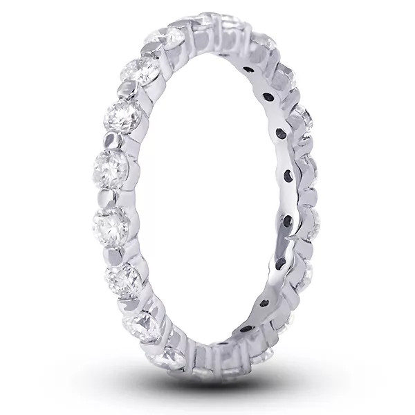Eternity Wedding Ring 14K Gold Classic 1.50 Carat Round Lab-Grown Diamond D VVS1