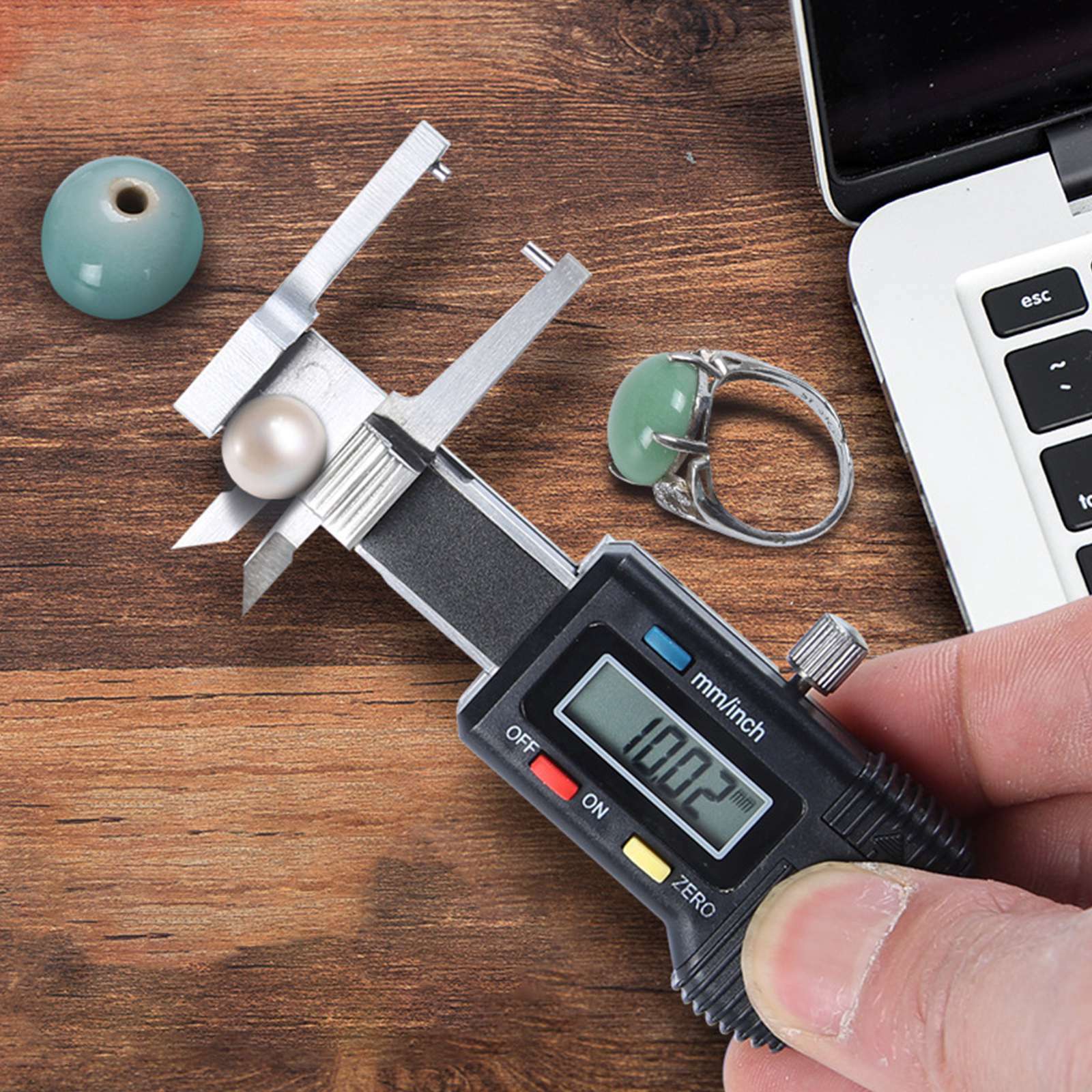 0-25mm Digital LCD Jewelry Caliper Measuring Tool For Pearl Diameter Thickness