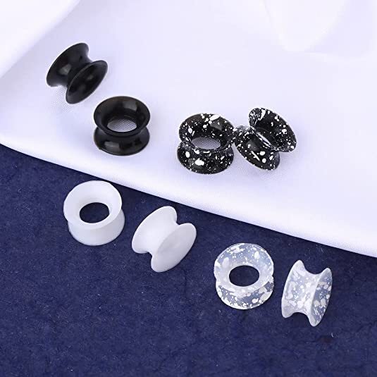 ULTRA THIN SKINS TUNNELS-Silicone Ear Skins-Ear Gauges-Soft Ear plugs-PAIR