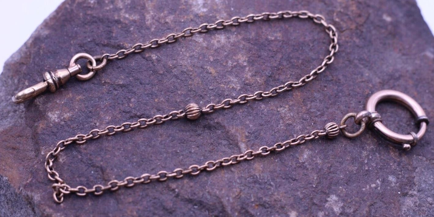 VICTORIAN GOLD FILLED POCKET WATCH CHAIN 28cm LONG 1.7mm WIDE (CT)