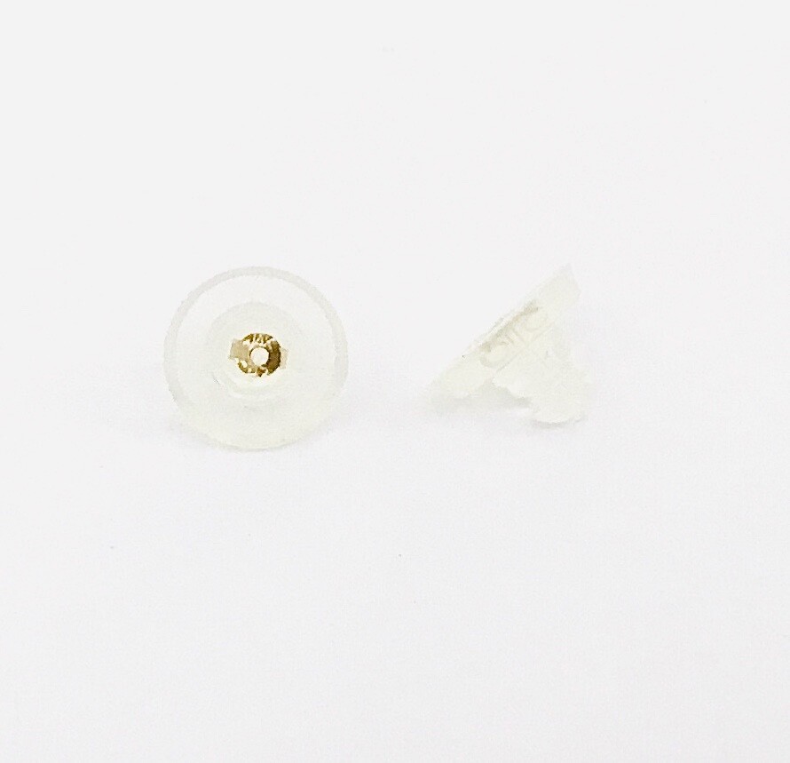 Small Natural Angel Skin Coral 5.4 – 6 mm Ball Solid 14K Gold Stud Earrings NEW