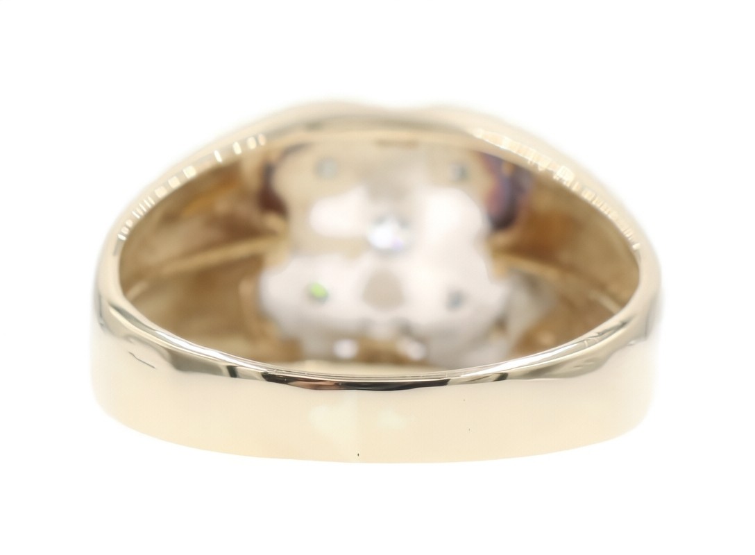 Men’s Vintage-Style 0.27 Ctw Round Diamond 14KT Two-Tone Gold Estate Ring – 6.2g