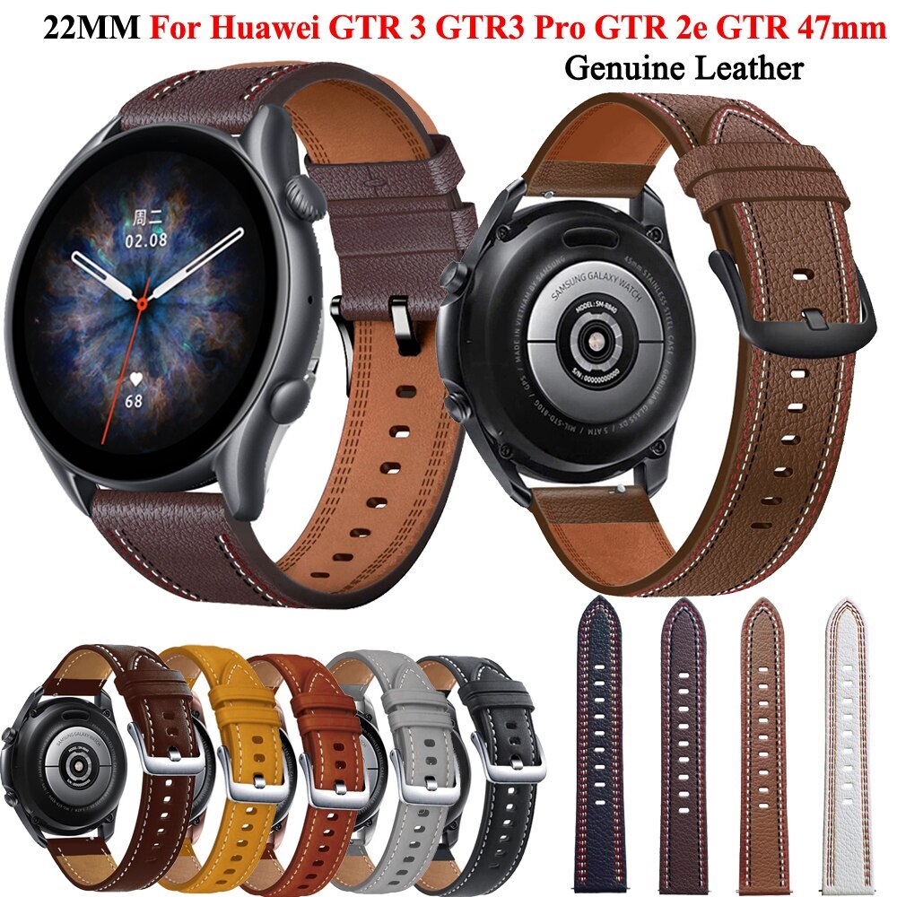 Leather Watch Band For Amazfit GTR 3 Strap Xiaomi Huami GTR3 Pro GTR 2 2e 47mm