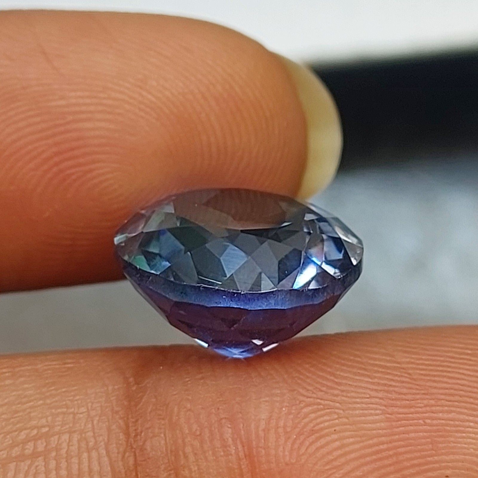 2 Pcs 10.80 to 10. Ct Round Blue Sapphire Look Crystal Loose Gemstone AAA