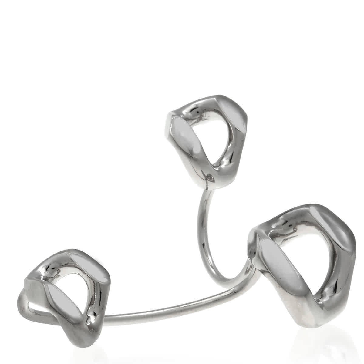 Burberry Chain Link Palladium-Plated Trio Ring