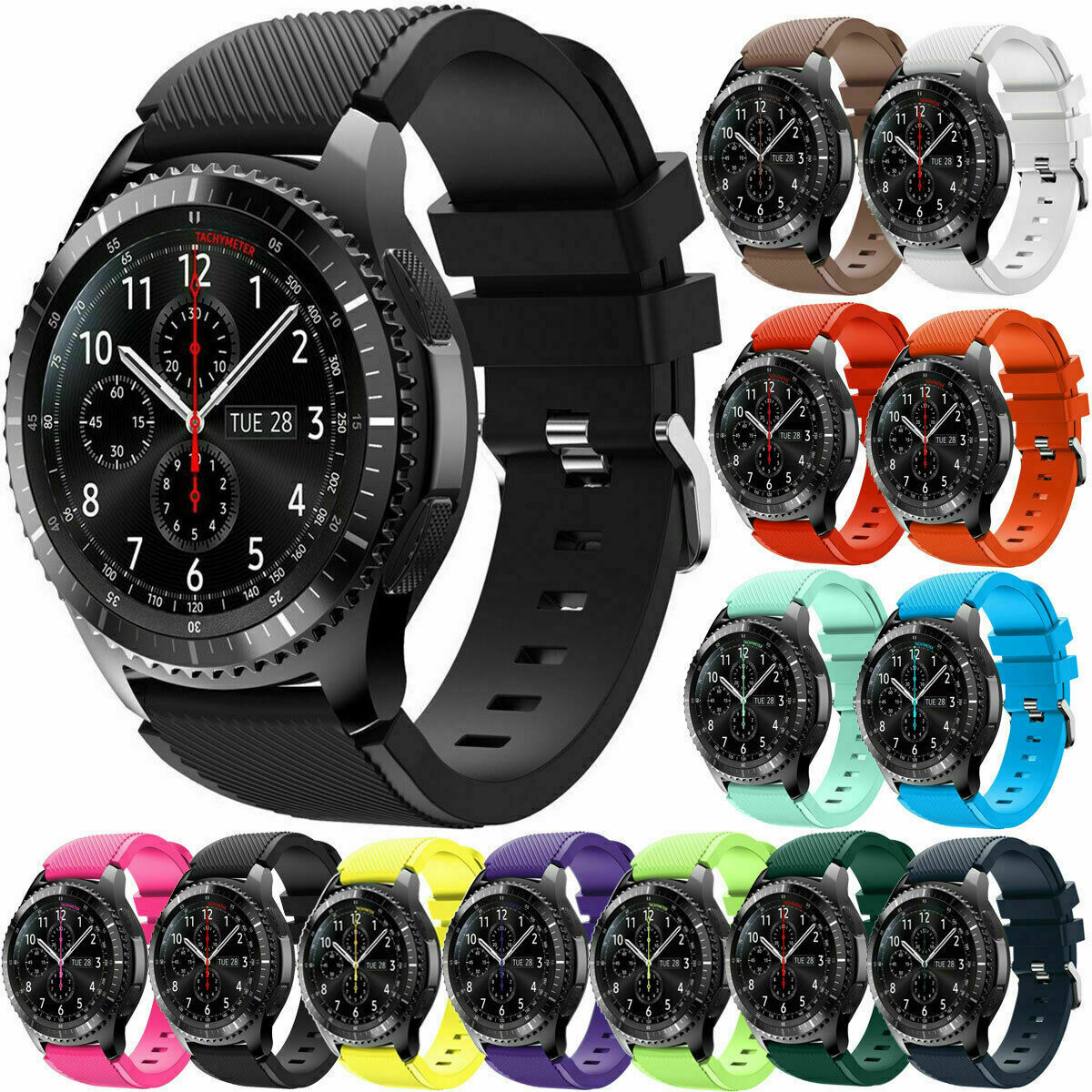 22mm Wrist Strap Sport Rubber Silicone Watch Band For Fossil Q explorist gen 4 3
