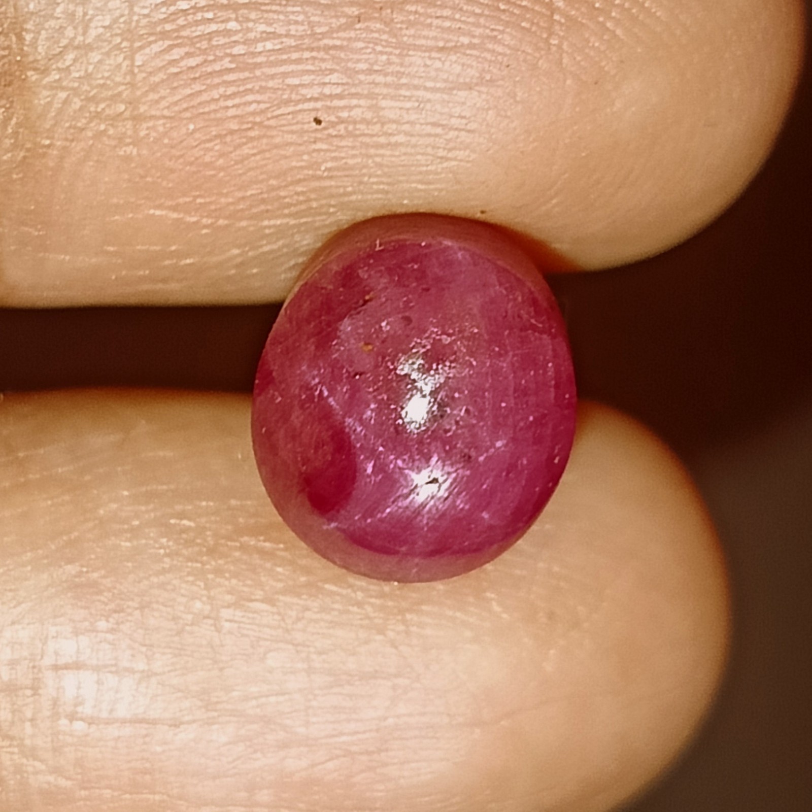Natural Star Ruby Cabochon Oval Unheated Loose Gemstone 10.40 Carat 9.4X10.8 mm