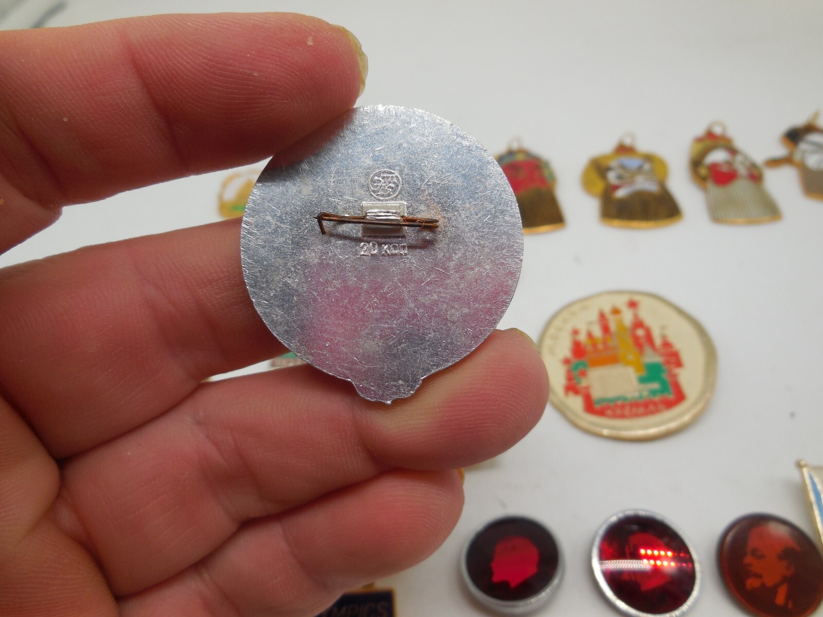 H12 Vtg Russian & Chinese Lapel Pins & Opera Mask Pendant lot Set Enamel
