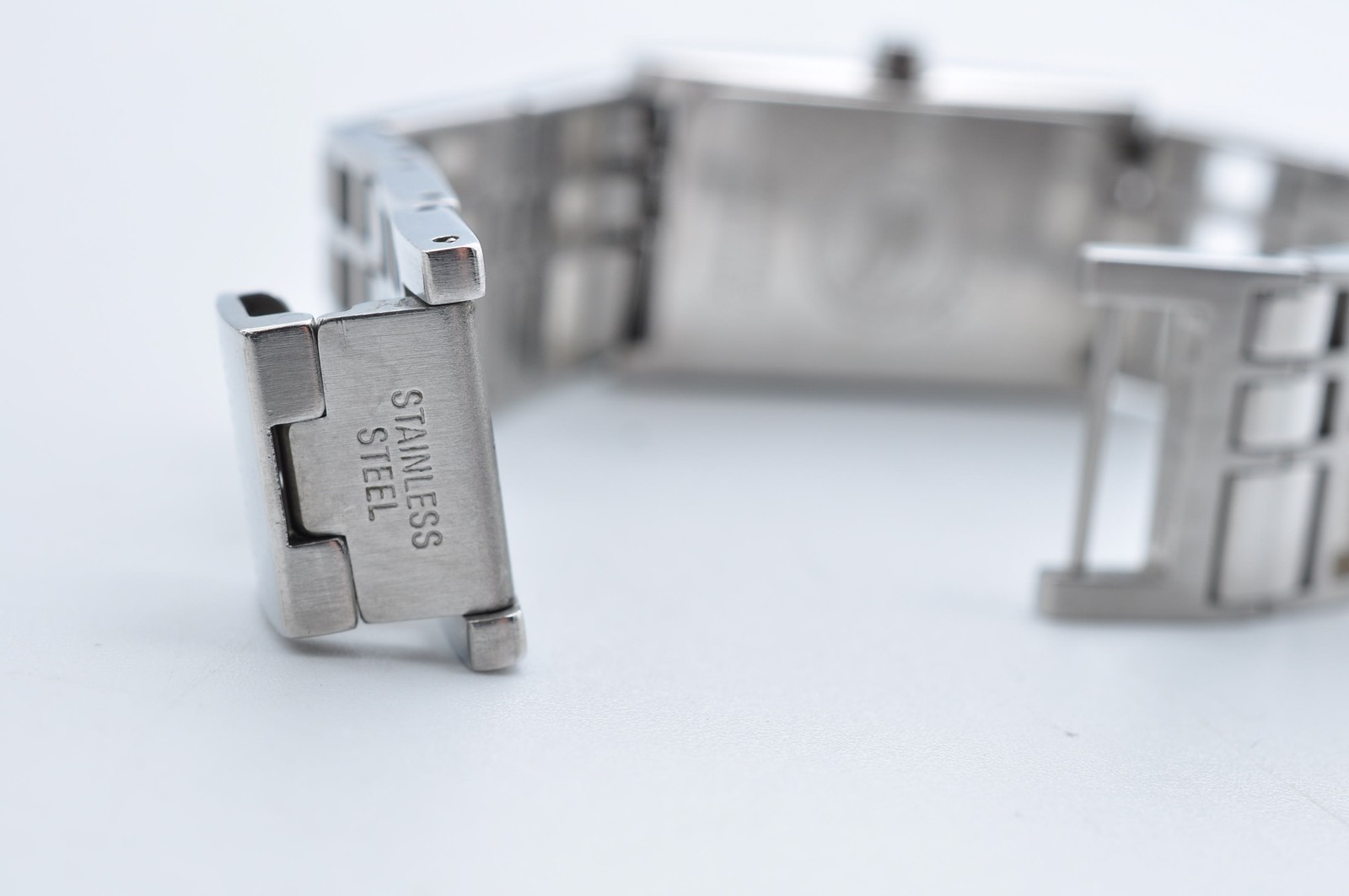 Burberry BU4601 Quartz Watch Square White Dial Silver Women Swiss Auth w-1389