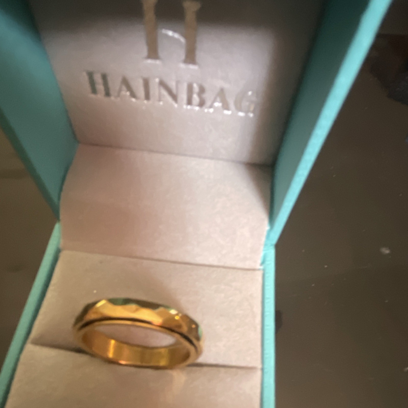 HAINBAG Men’s Gold Band Ring Metal Round No Stone Type Ring