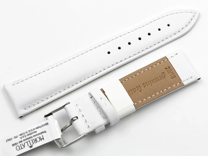 Watch Band Morellato Genuine Leather White Various Sizes Handmade Top Quality New