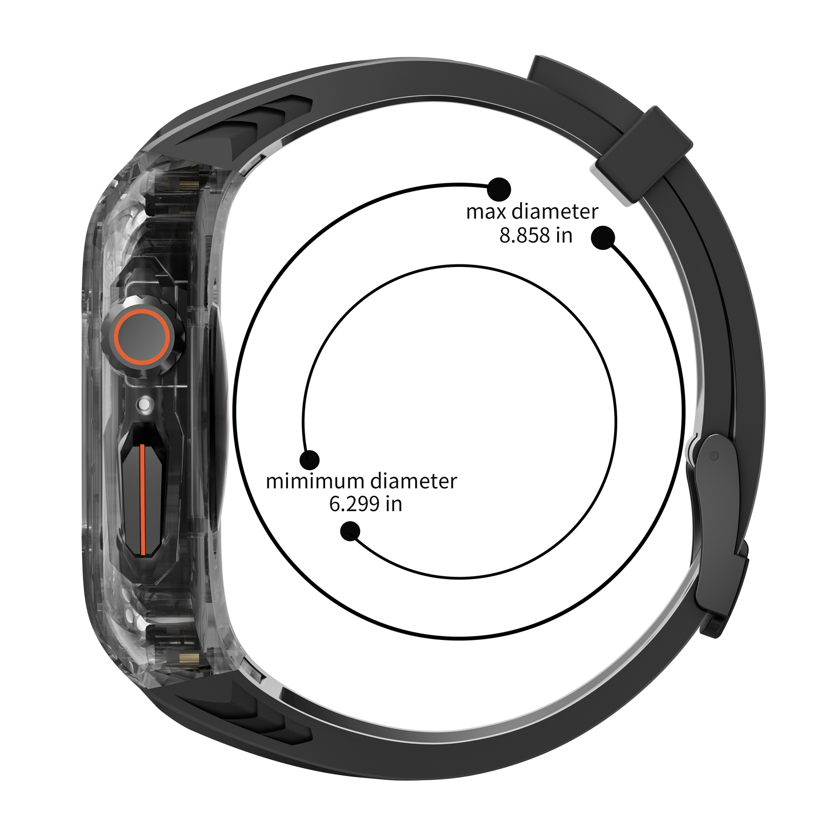 Clear Case+Silicone Sport Band For Apple Watch Series 10 9 8 7 6 5 4 SE Ultra1/2