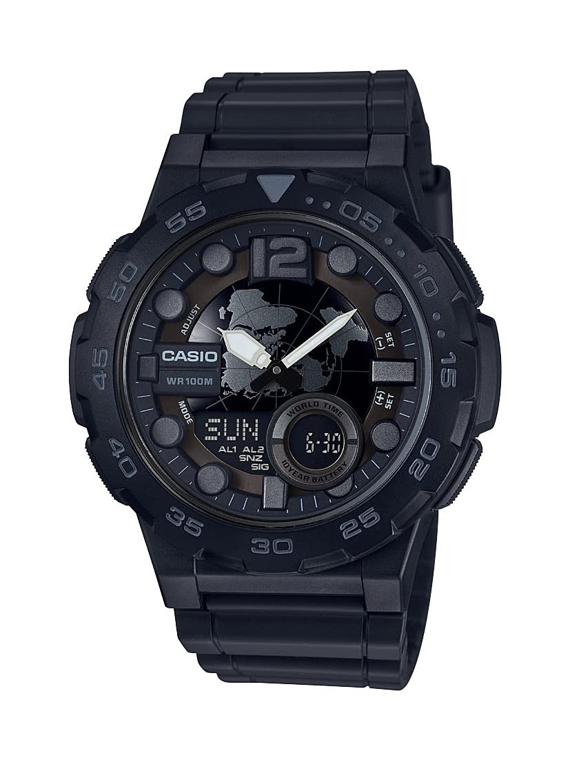 Casio Men’s AEQ100W-1B Classic Analog Digital Display Quartz Black Watch