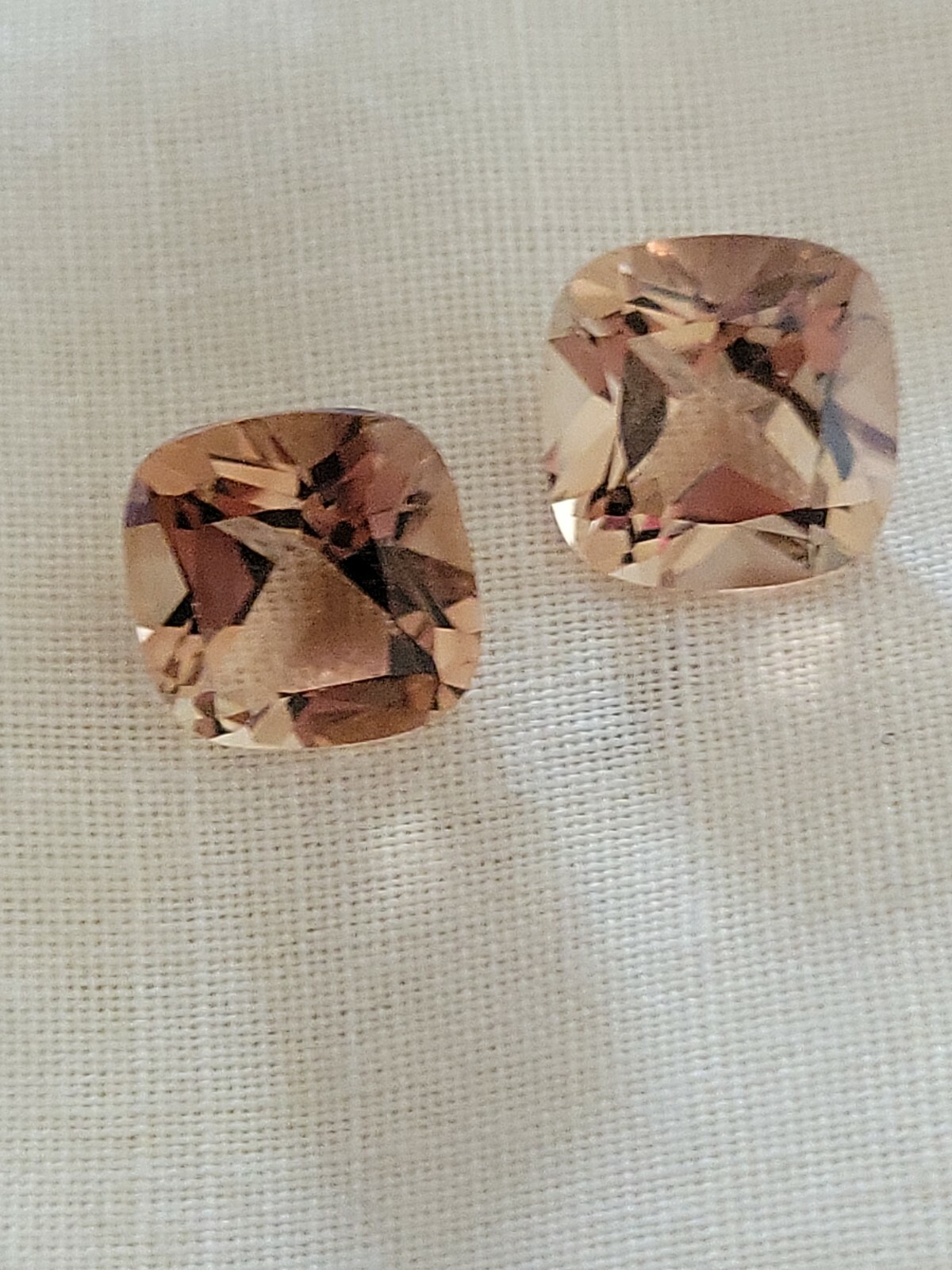 9.54 Ct 10mm Pair Natural Top Imperial Topaz Brazil Cushion Unheated Gemstone