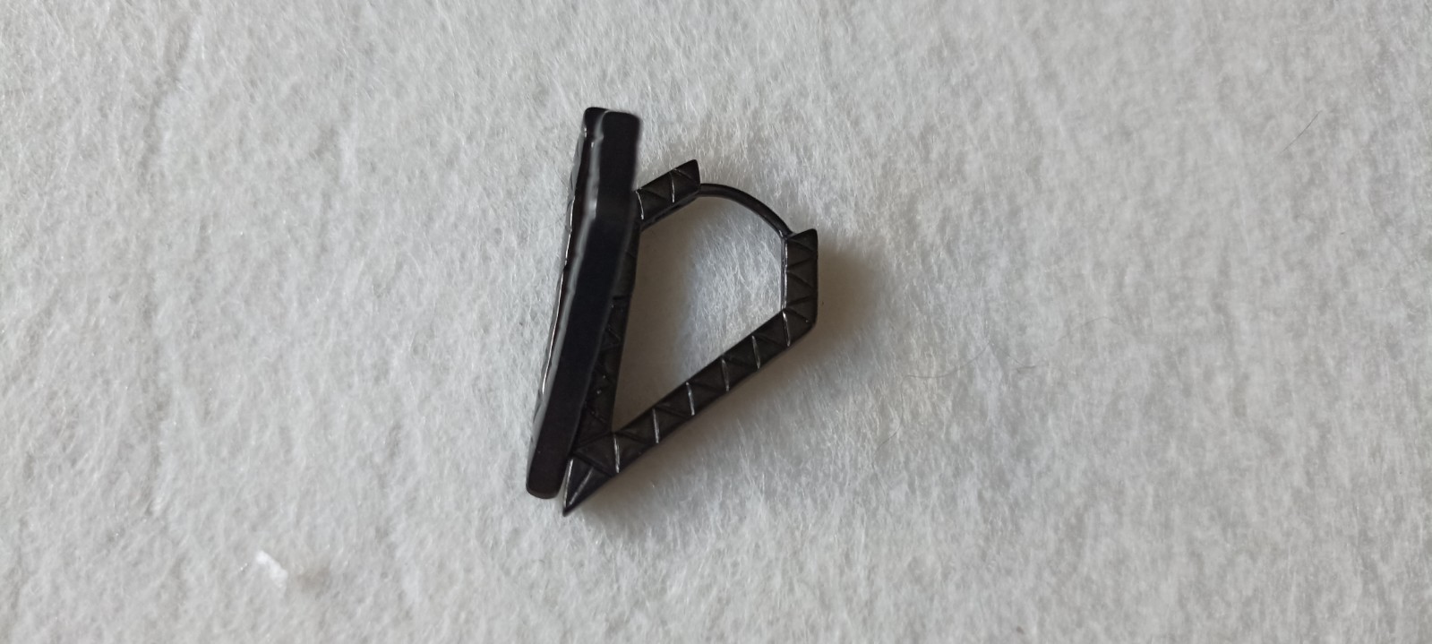 Hypoallergenic Black Triangle Geometric Surgical Steel Dangle Earrings