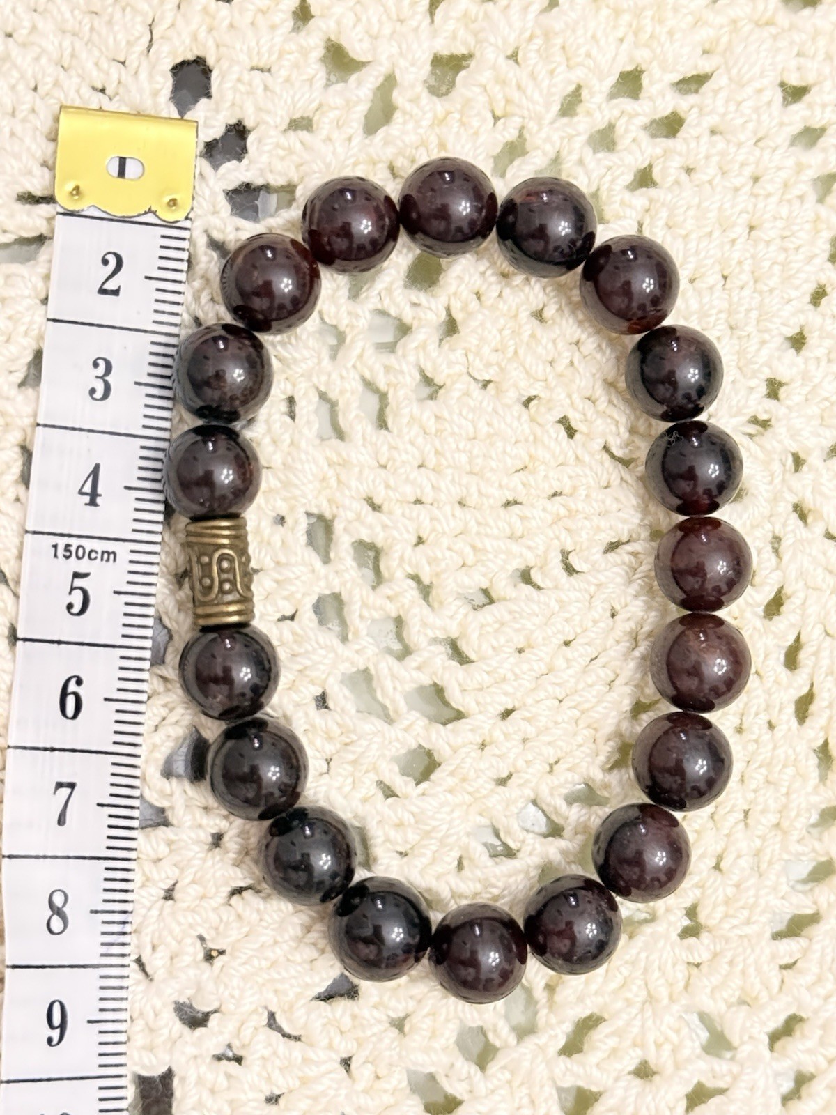 Almandine Garnet -deep red/burgundy hue translucent 8mm Bead Bracelet