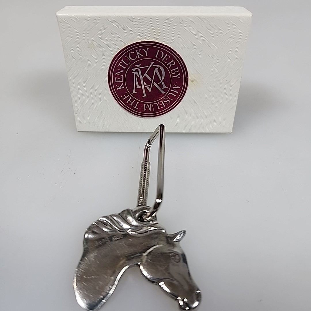 Vntg 1984 Seagull Pewter The Kentucky Derby Museum Silvrr Horse Keychain