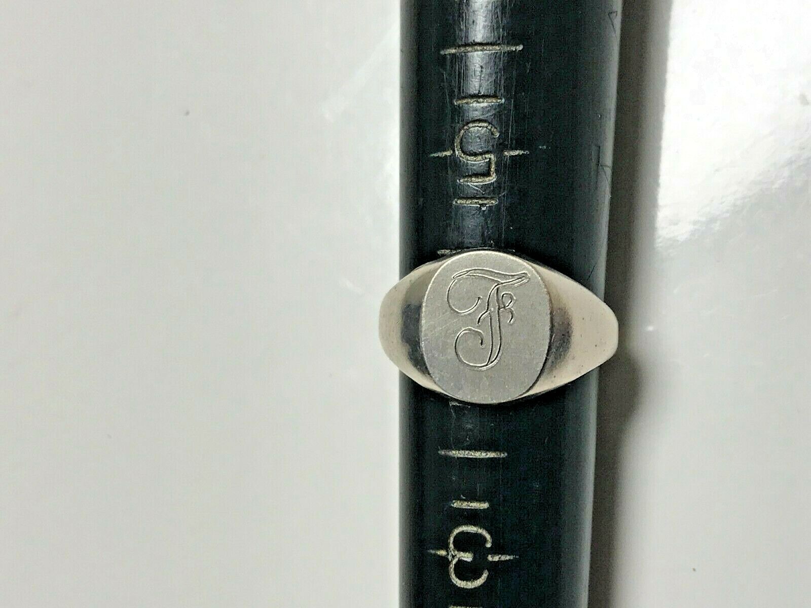 Vintage 10KT Gold Filled Stamped & Engraved Monogram F Ring Size 4 VARGAS Brand