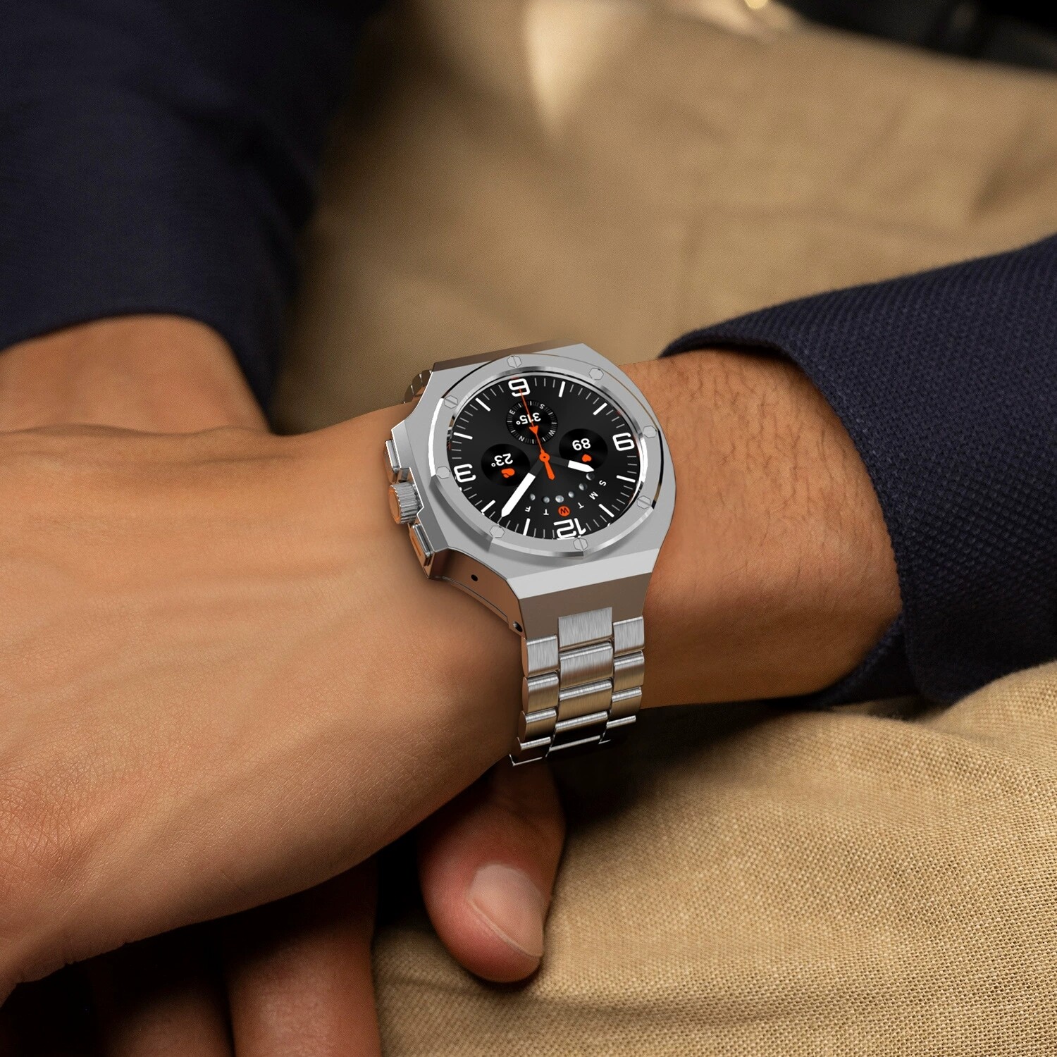 Metal Bezel Mod Kit Case Band for Samsung Galaxy Watch Ultra 47mm Steel Strap