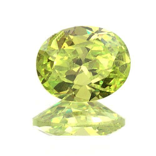 (5x3mm – 20x15mm) Oval AAA Apple Green Cubic Zirconia **View Video**