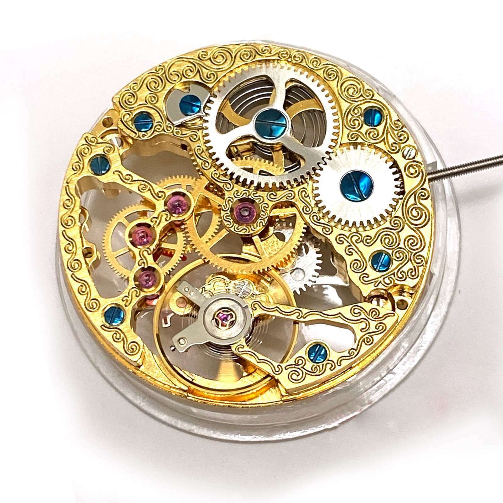 36.6mm Vintage Hollow Skeleton Mechanical 6497 ST3600 Movement Handwind 21600bph
