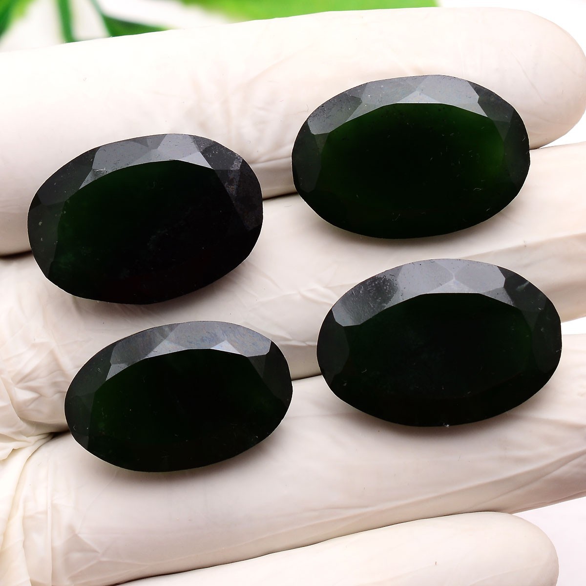 4 Pcs Natural Serpentine Oval Cut 23.98mm-25.60mm Untreated Loose Gemstones Lot