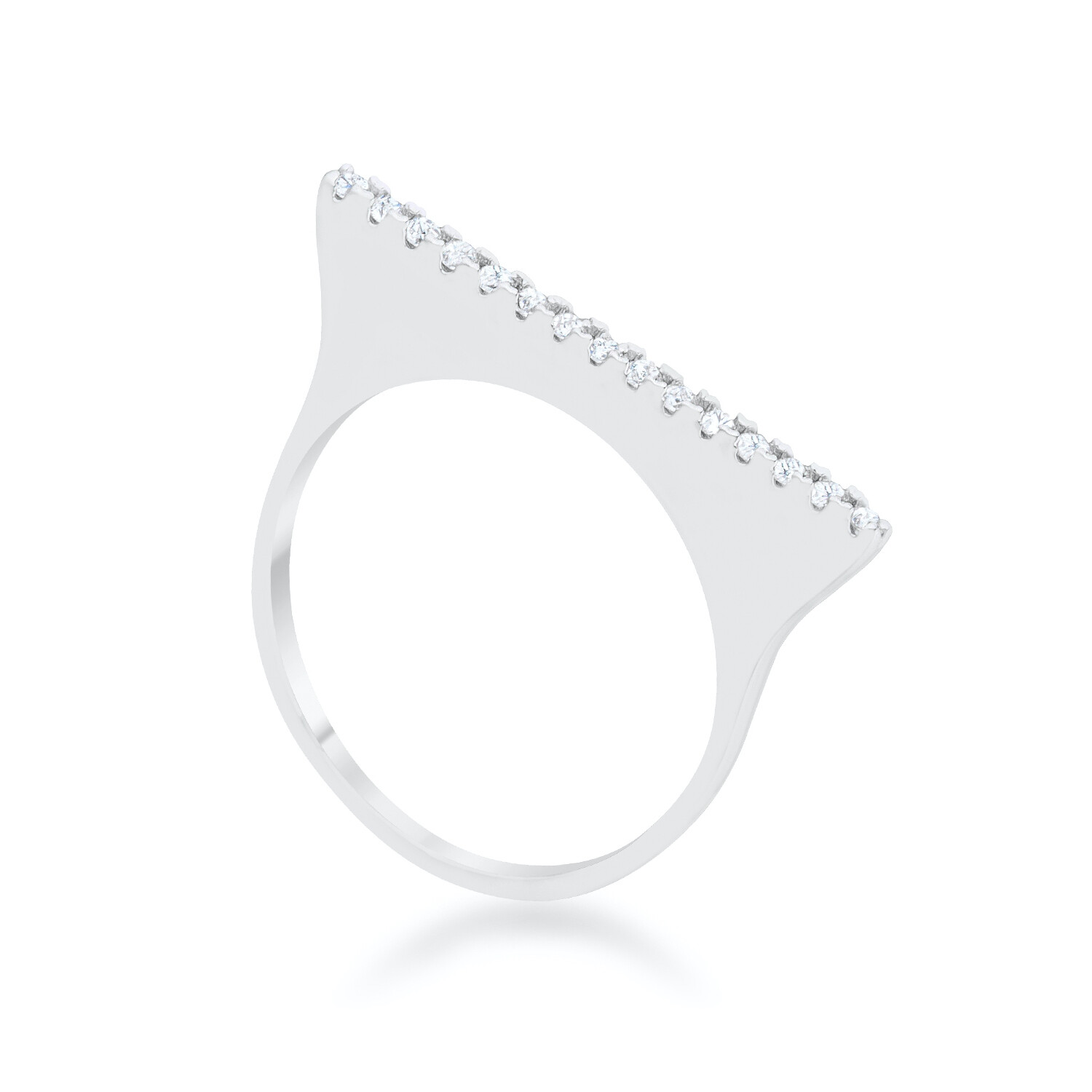 Karolina 0.2ct CZ Rhodium Contemporary Simple Ring