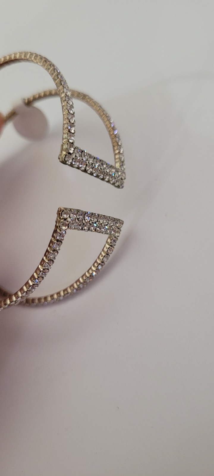 Two Rhinestone Line Memory Wire Bracelet Bangle