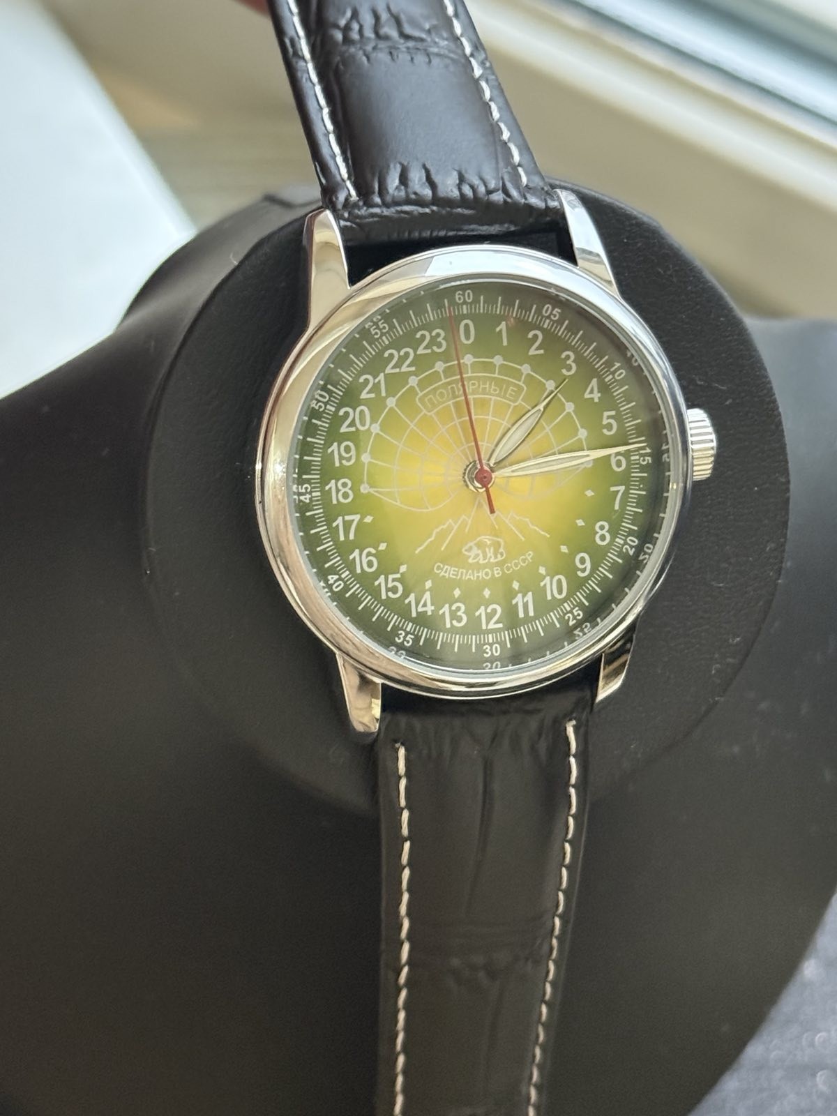 Watch Raketa 24h Automatic Wrist Men’s Russian Soviet USSR Polar Day Green