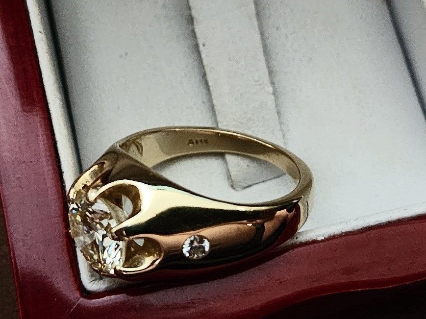 GIA CERTIFIED 14K YELLOW GOLD 2.72CT DIAMOND MENS RING 9.25 11.1GR