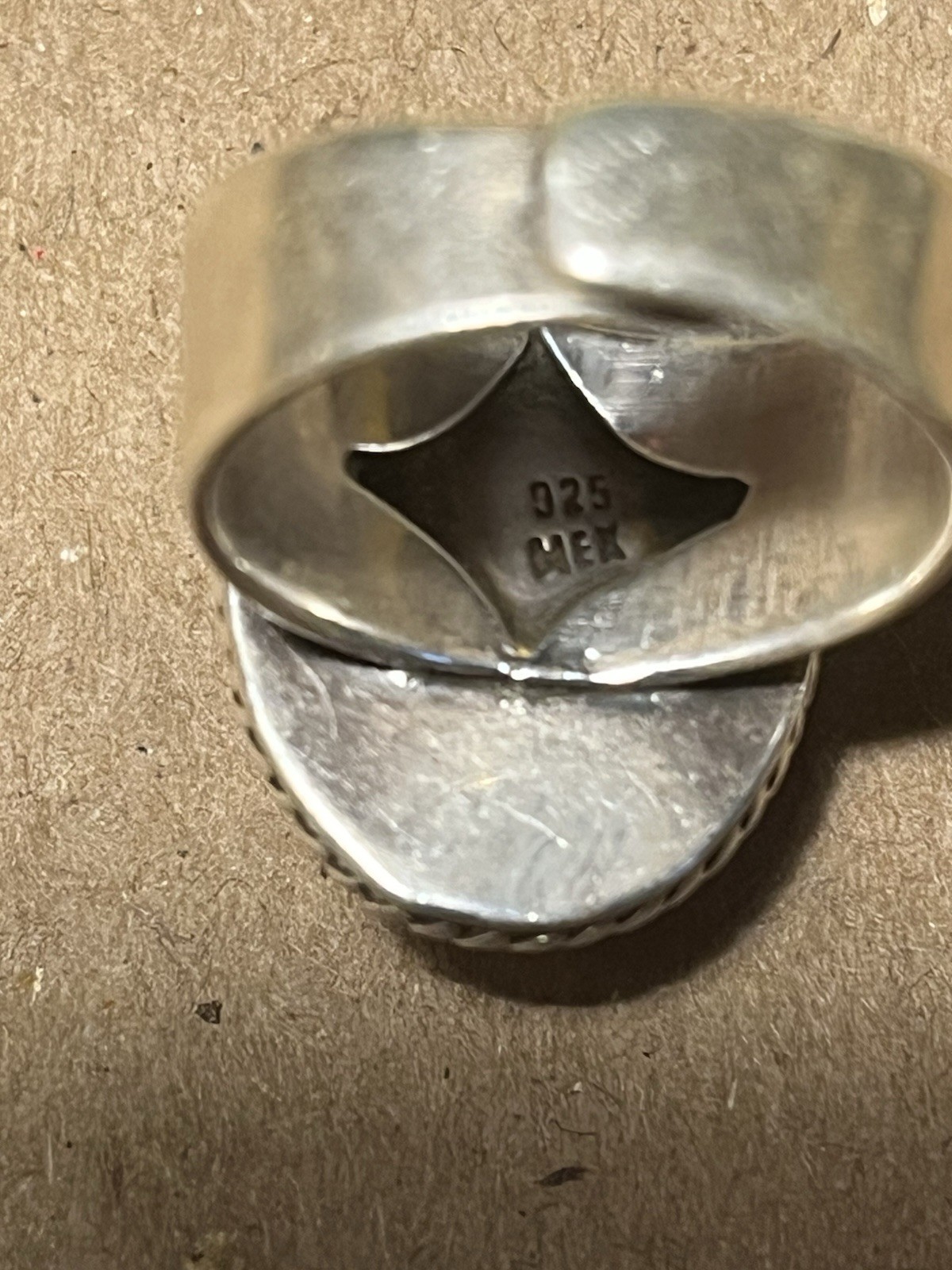 Vintage Mexico Statement Ring 925 Sterling Silver 8.8 Grams.