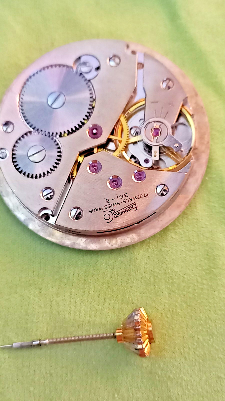 Lot of 2 Eberhard & Co Working Chronograph Pocket Watch Movements + 361-5