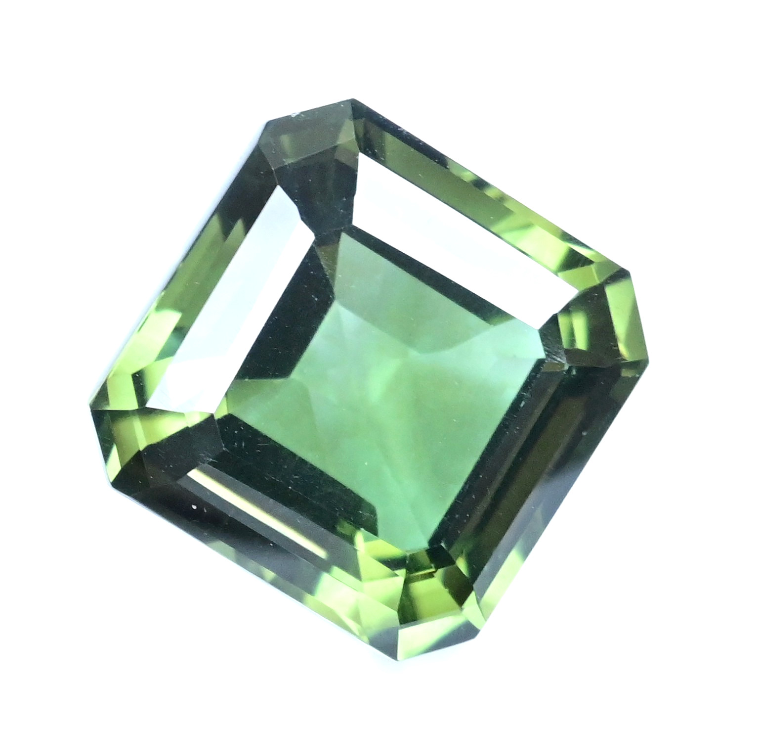 22.65 Ct Natural Greenish Moldavite Octagon Flawless Certified Loose Gemstone