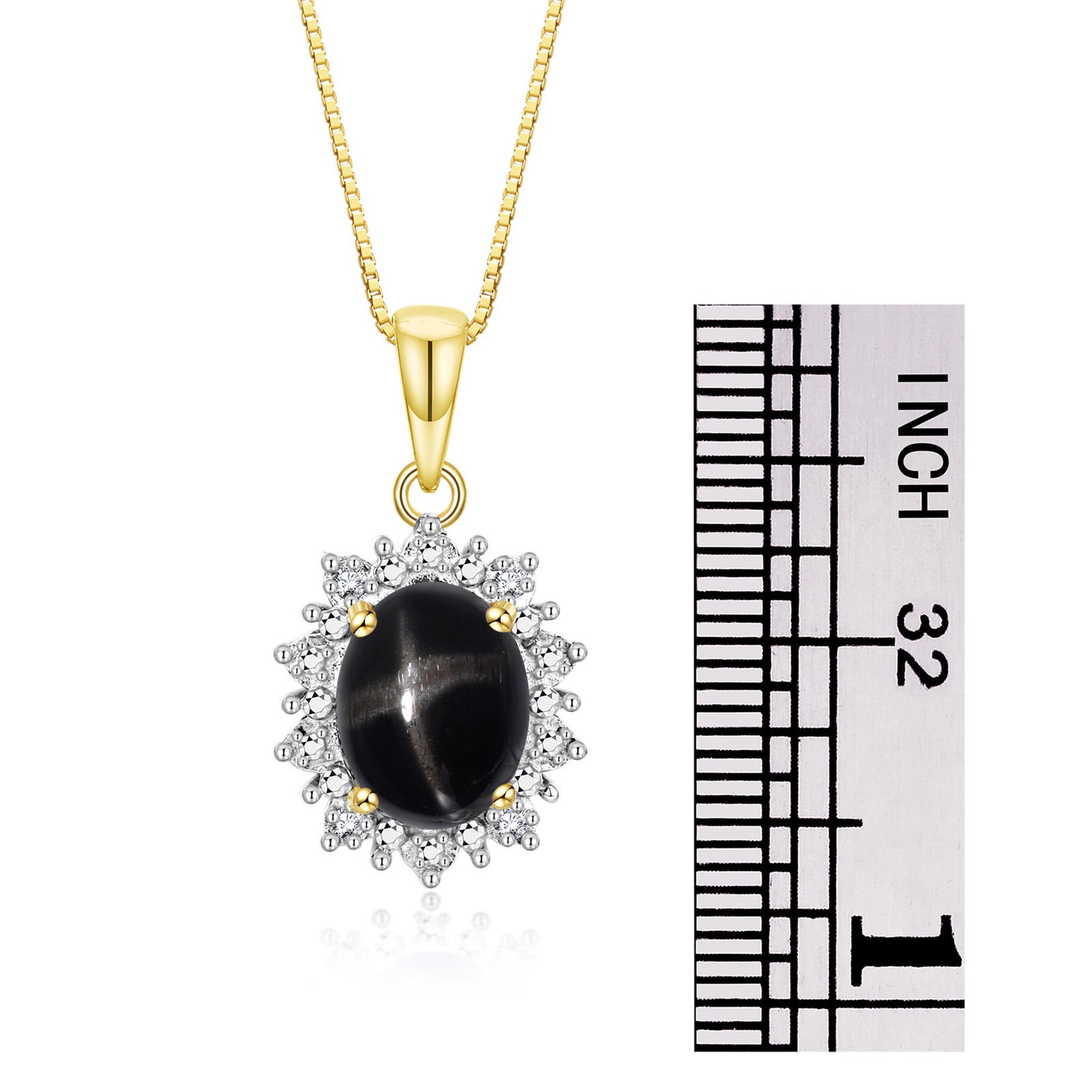 RYLOS GOLD PLATED SILVER BLACK STAR SAPPHIRE & DIAMOND MATCHING JEWLRY SZ 5-10