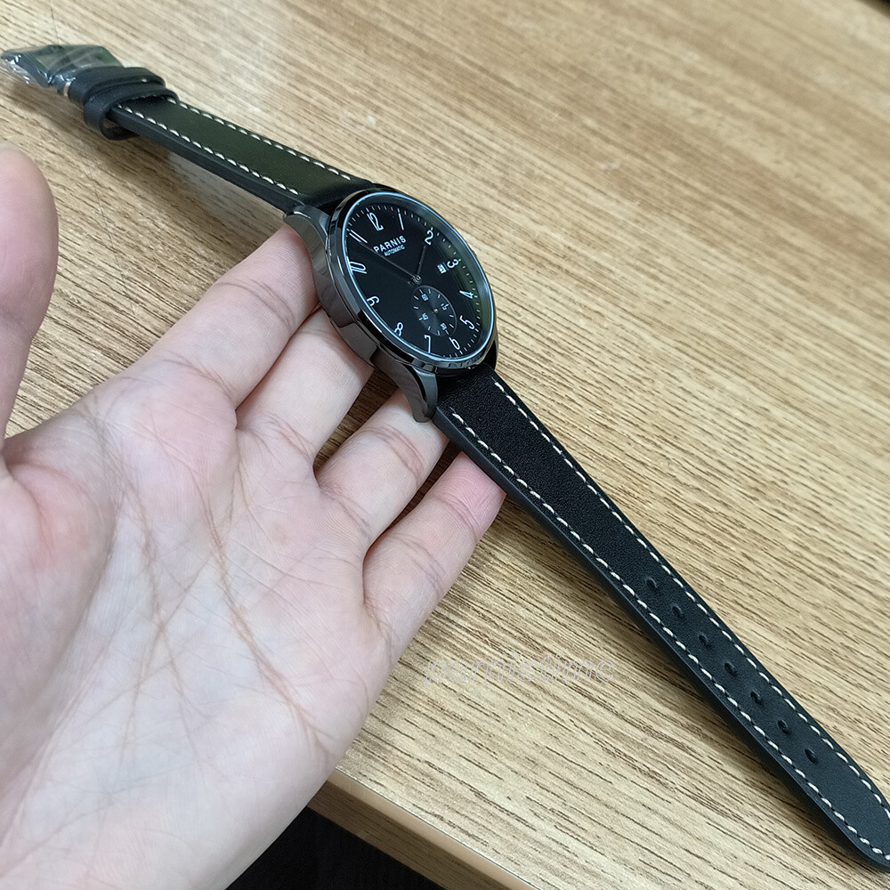 Parnis 41.5mm Automatic Movement Men’s Boys PVD Coated Casual Wristwatch