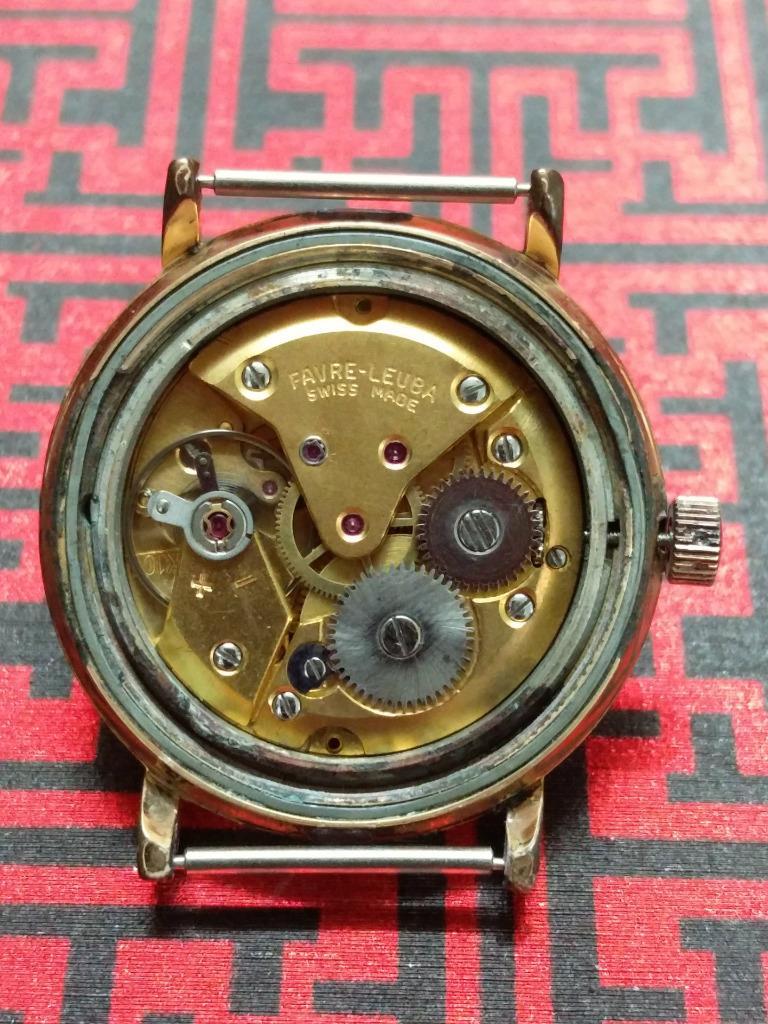 Vintage Gold Plated Men Favre Leuba Sea Chief Manual Winding Watch Head (TP360)