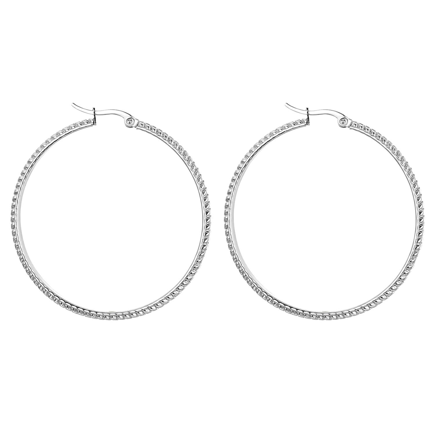 2pcs Women Round Circle Hoop Dangle Drop Ear Studs Earrings 15-45mm Jewelry Gift
