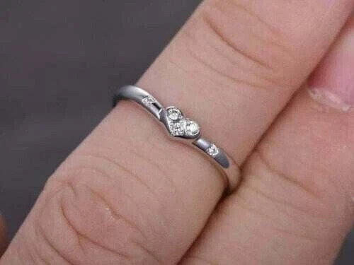0.30ct Round Cut Lab Grown Diamond Women’s Wedding Band Ring 925 Sterling Silver