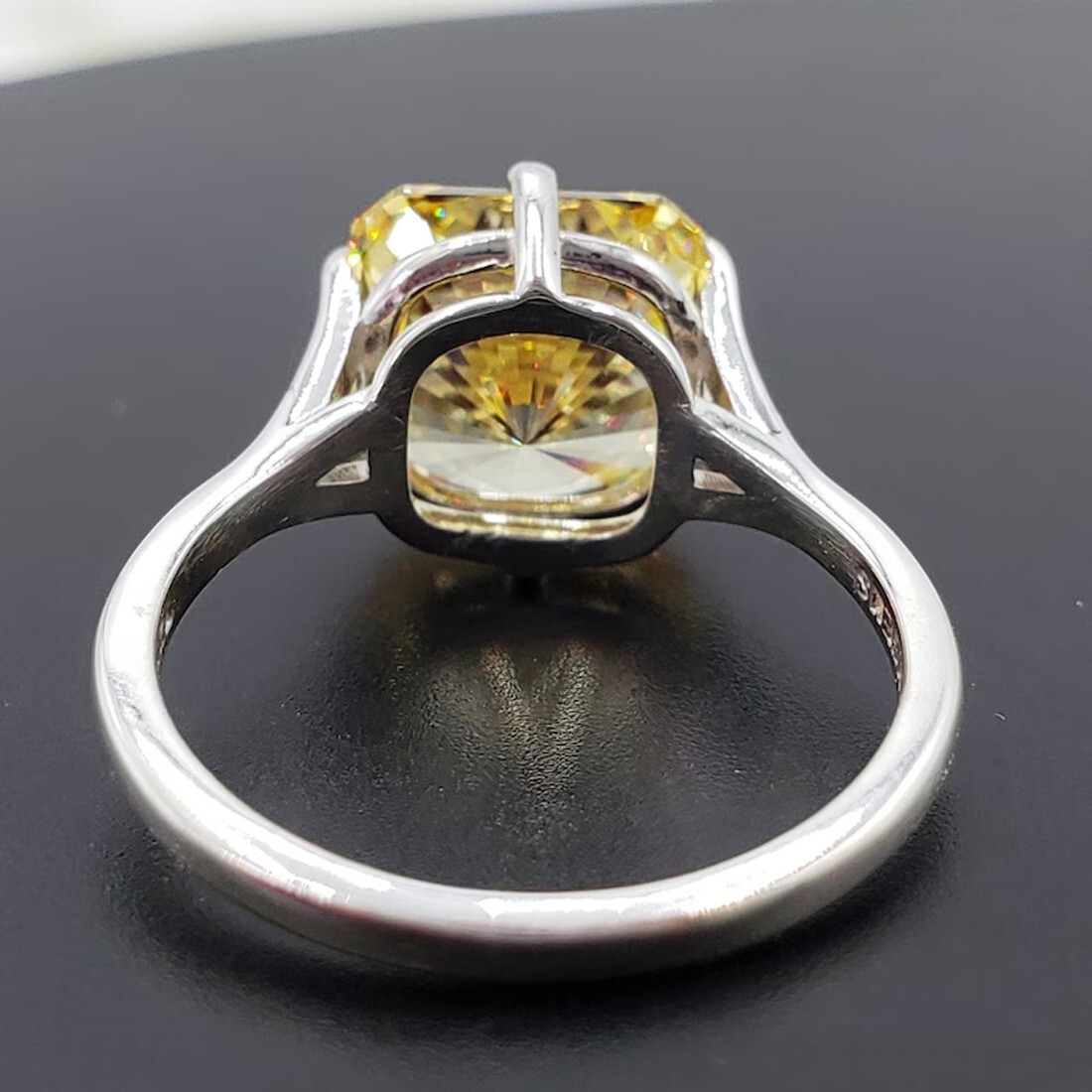 RARE 9.40 Ct Certified Treated Champagne Diamond Ring 925 Silver Prong Setting