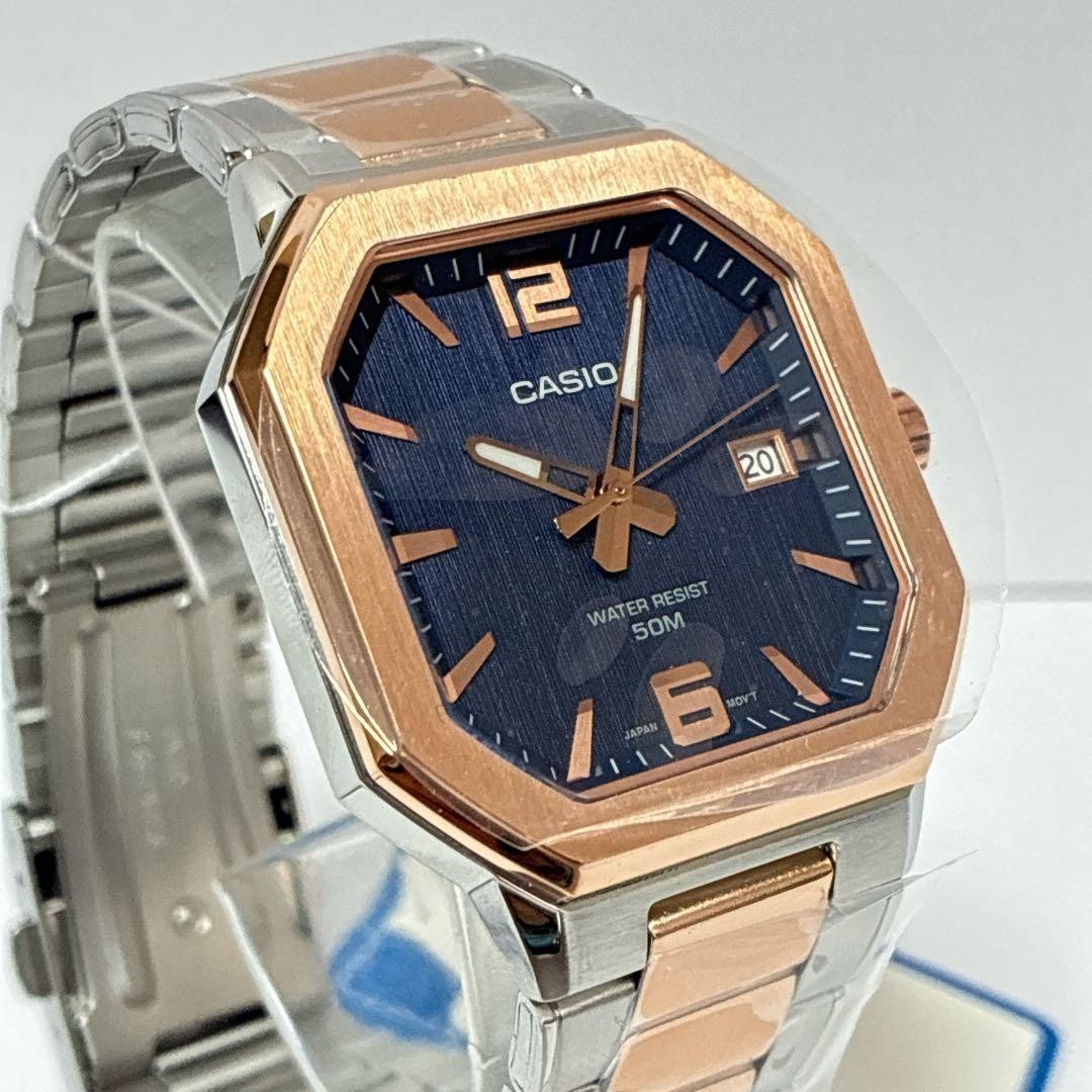 Rare CASIO watch MTP B195RG Rose Gold Navy