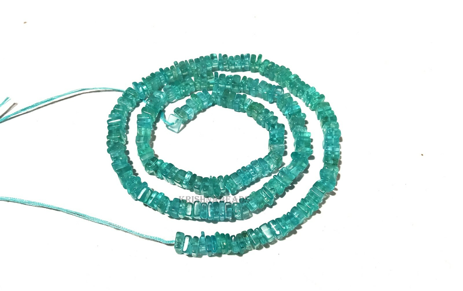 74Cts Natural Apatite Square 3.5-4mm Smooth Heishi Cut Gemstone Beads 16″Inch a1