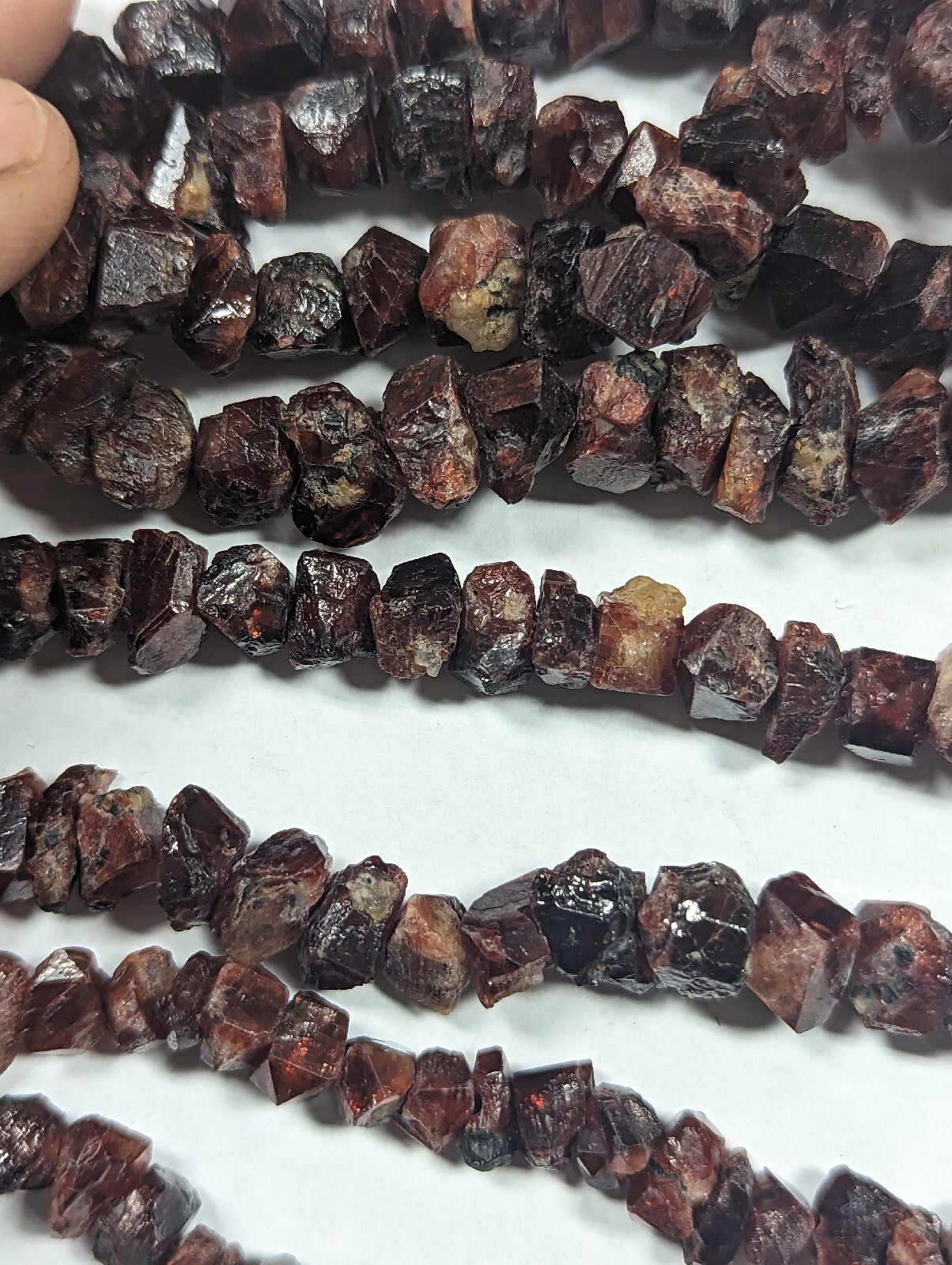 Beautiful Natural Red Zircon Crystal Necklace Gemstone Strand RARE
