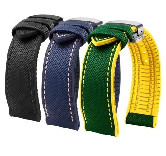 20/21/22/24mm Nylon Pattern Rubber Strap For TAG HEUER F1 Breitling Superocean