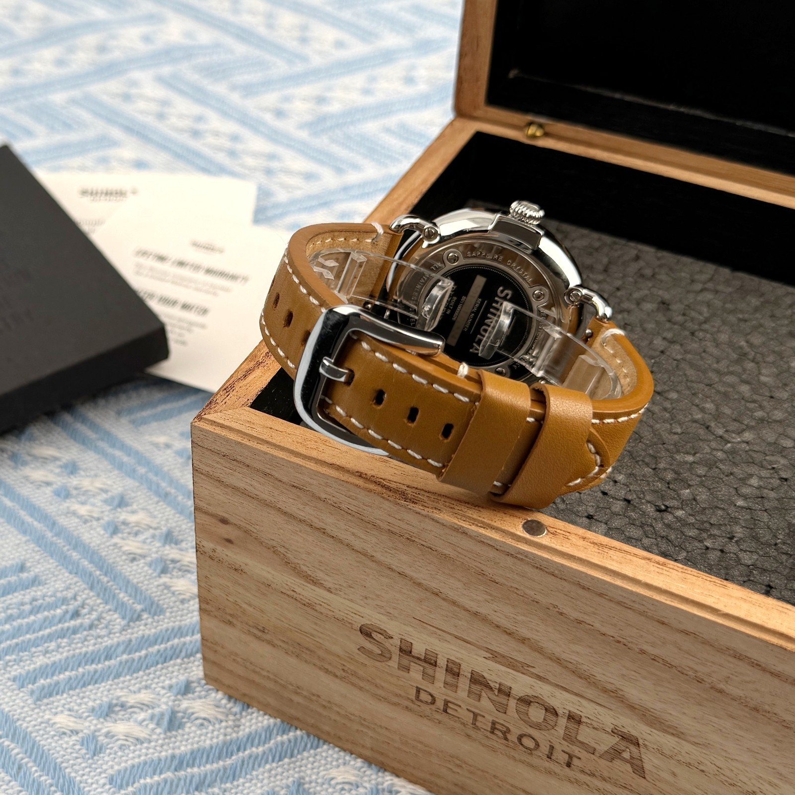 New Shinola The Runwell Green Dial Tan Leather Strap Quartz Men’s Watch 41mm