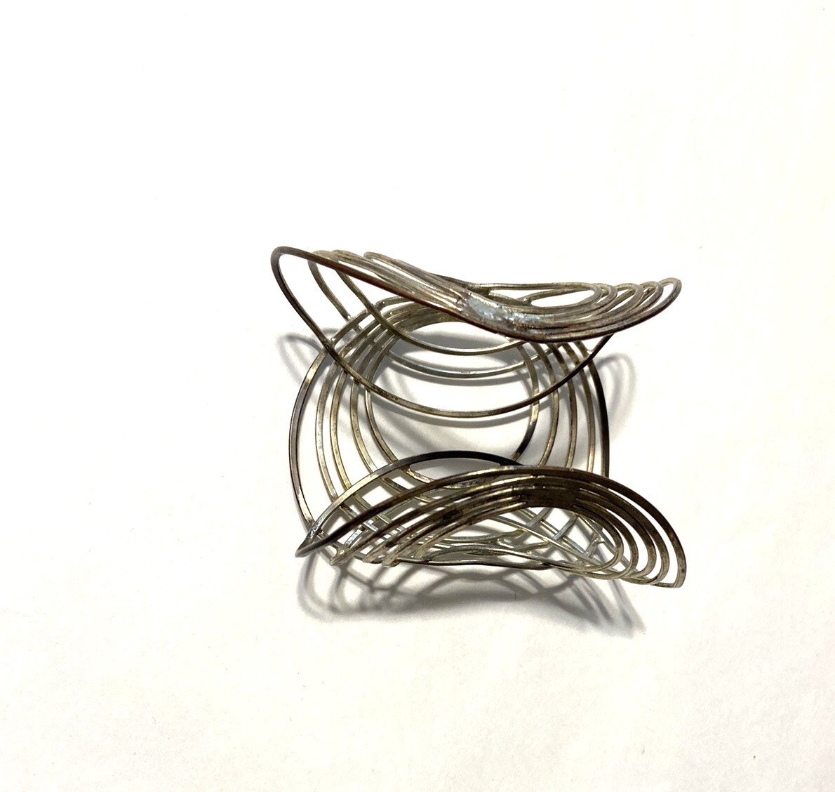 Artisan made Silver Wire Scroll Open Cuff Bracelet – 45g