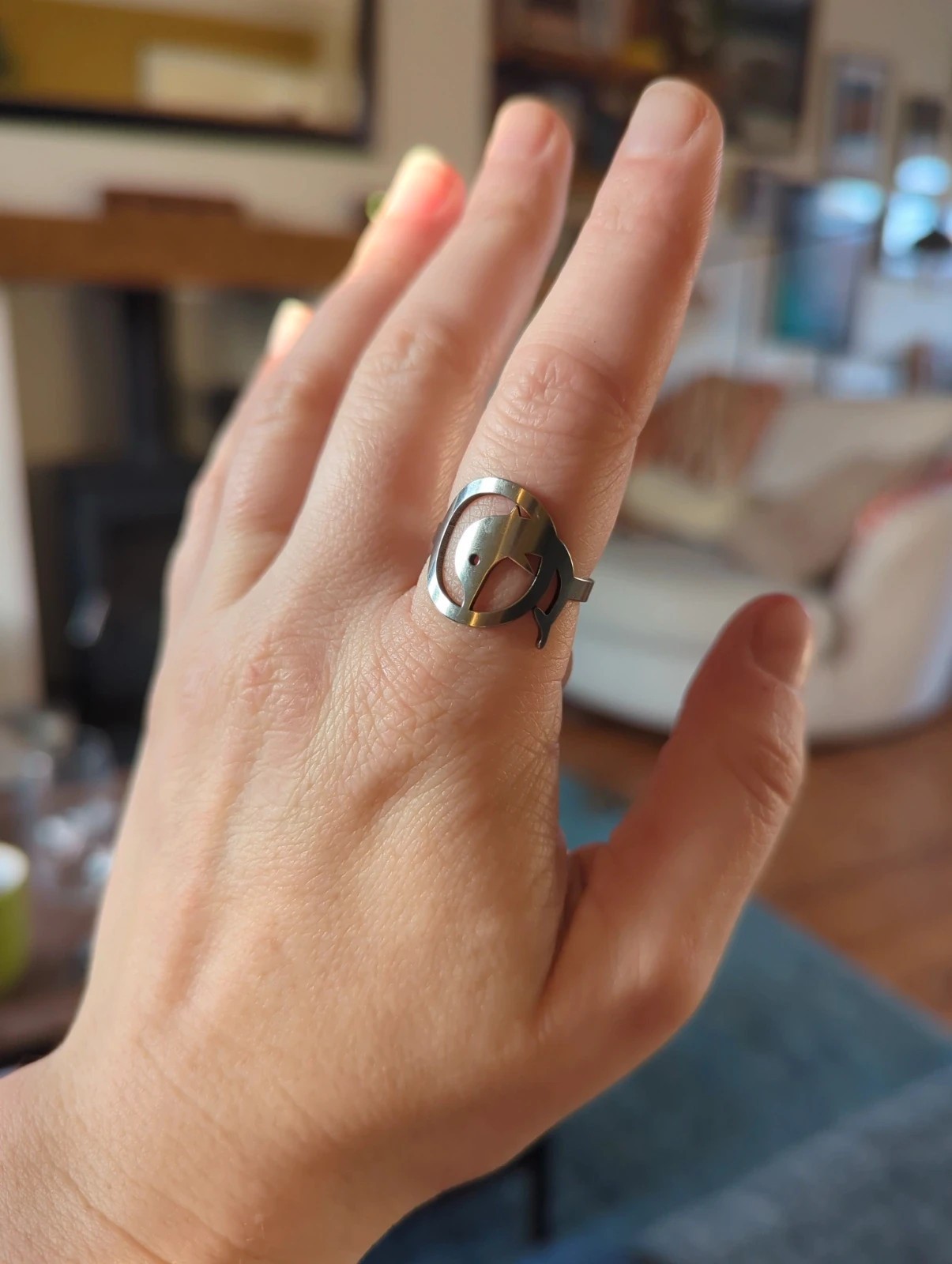 Stainless steel dolphin ring UK R 1/2